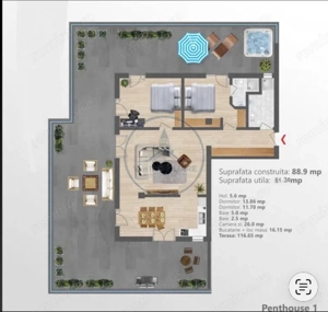 Penthouse de lux | 83 mp utili + terasă 117 mp | Etaj 3 cu lift | Zonă premium