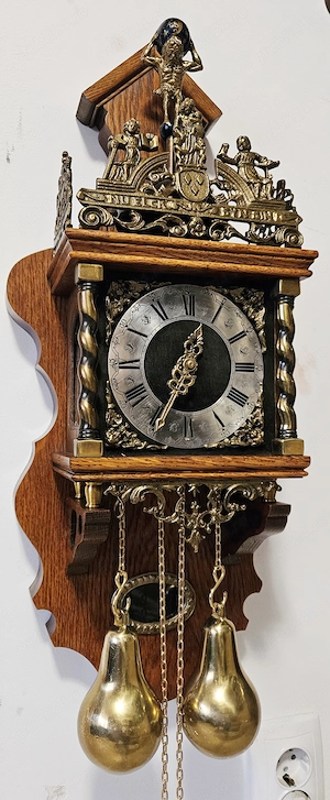 Ceas de perete cu pendula si 2 greutati Wuba - Zaanse 