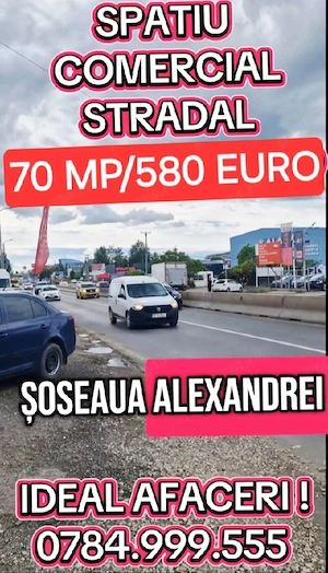 Sos.Alexandriei Spatiu Stradal 70mp Grup sanitar AC La Cheie Super Vad Super Trafic Super Pozitie - imagine 3