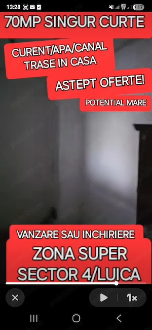 CASA MICA LUICA Sector 4 Curte Mica Super Zona Strada Privata Toate Utilitatile Necesita Renovare - imagine 2