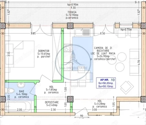 Apartament 2 camere | Etaj 1 cu lift | terasa 13mp  - imagine 3
