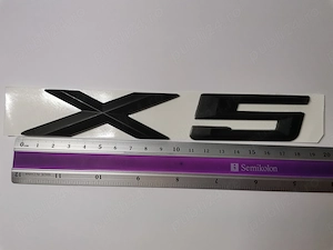 Sigla Logo BMW X5 negru mat ABS emblema portbagaj - imagine 2