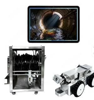 Robot Profesional Inspecție Conducte 260 mm   CCTV PAN TILT, Cablu 200 m