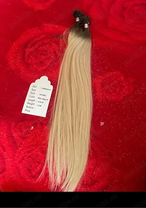 extensii par natural blond cu cheratina 