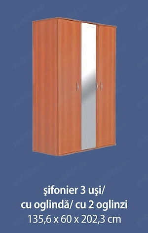 Șifonier 3 uși cu oglindă 135,6 x 60 x 202,3 - imagine 2