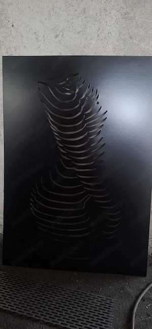 Tablou metalic | Ornament femeie | Cadou aniversar | Decoratiune interior | Tabla taiata