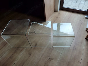 Vand set 3 masute sticla