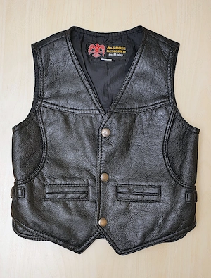 Vestă din piele neagră pentru copii de 5-6 ani