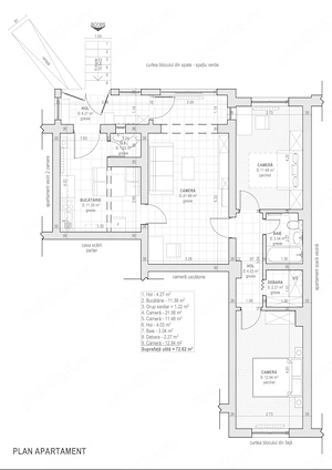 Dau in chirie apartament 3 camere zona spital judetean-piata Somes Satu Mare - imagine 10