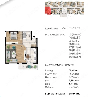 Vând două apartamente de două camere 