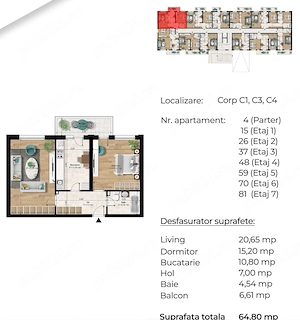 Vând două apartamente de două camere  - imagine 2