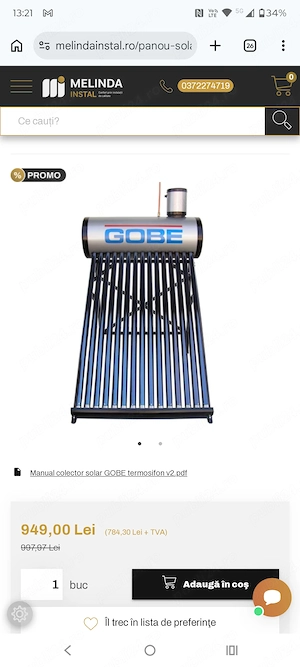 Boiler apa calda marca Gobe