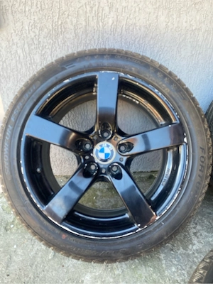 Set 4 Jante Aliaj 17" Style 128 Negre, 5x120 + Anvelope Iarnă 225/45 R17 - imagine 3