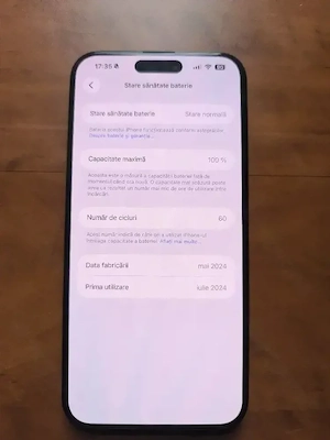 iPhone 15 promax 100%Baterie stare impecabil  - imagine 2