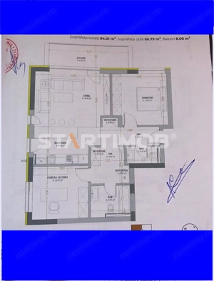 Apartament mobilat  3 camere Urban Plaza cu parcare - imagine 17