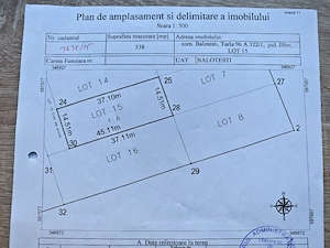 Teren Intravilan 538 mp   Balotești (toate utilitatile sunt la limita de proprietate))