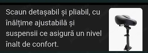 Scaun pentru trotineta 