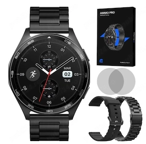 Smartwatch AMOLED 1.43  + APEL Bluetooth  GARANȚIE | 2 curele | Ca nou