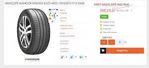 Set 4 Anvelope Vară Hankook Kinergy Eco 2 - 195/65 R15 91H - Stare IMPECABILĂ (Ca Noi) - imagine 7