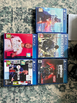 ps 4 slim + games+2 controlere+camera video