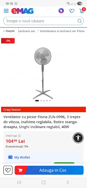 vand ventilator pret redus