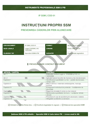 Documente SSM și PSI 2026 Word Editabile - Dosar Complet