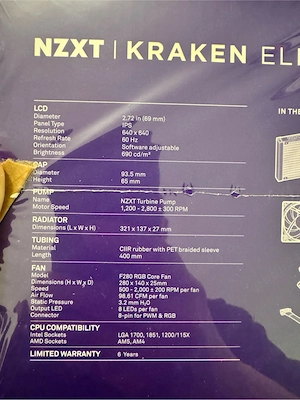 Răcitor lichid NZXT Kraken Elite 280 V2 RGB 280 mm , nou , cutie sigilata - imagine 3