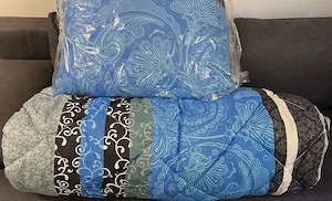 Set pilota 220 x 200 cm + 2 perne 50x70 cm noi, diverse modele, NOI