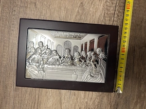 Icoană argintată Slevori -  "Cina cea de taina" 22x15 - imagine 4