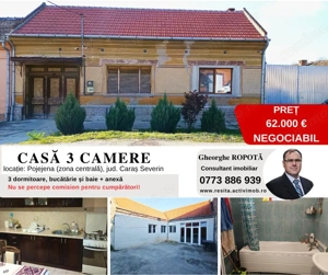 Casa 3 camere + teren in Pojejena, jud. Caras Severin