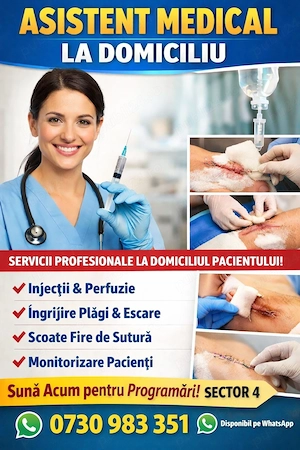 Asistentă medicală ofer servicii la domiciliu 