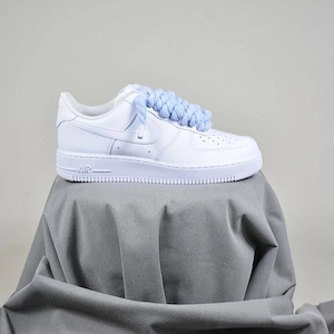 Pantofi Sport Nike Air Force 1 Low Rope Laces Baby Blue 100% originali