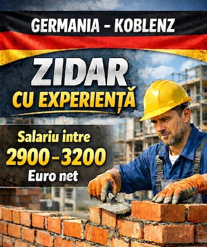 Angajami Zidari Germania zona Koblenz