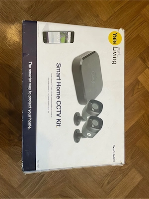 Kit DVR 2 camere supraveghere Yale interior si exterior, 1080P, 4 canale, 1 TB