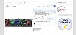 Tastatura Gaming Redragon k569 Mecanica,RGB LED, USB, Black - imagine 5