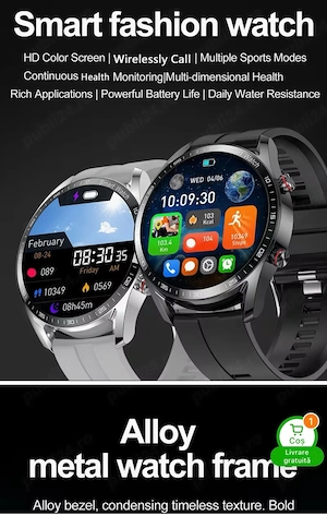 Vand Smart Watch bluetooth ecran tactil, monitorizare puls, 