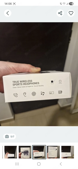 2 x Casti Wireless Bluethoot, culoare negru, noi, sigilate - imagine 5