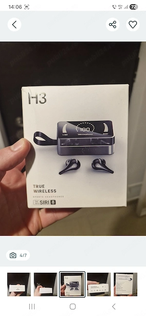 2 x Casti Wireless Bluethoot, culoare negru, noi, sigilate - imagine 4