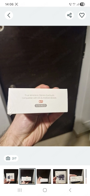 2 x Casti Wireless Bluethoot, culoare negru, noi, sigilate - imagine 2