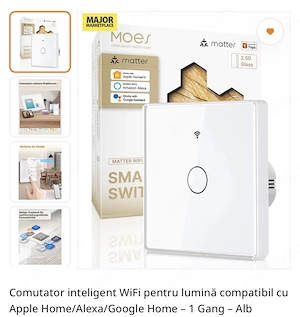 Vand intrerupator de sticla cu touch si wifi