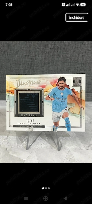Cartonaș cu Patch Original İlkay Gündo an - Panini Impeccable 05 65 - Manchester City - Player-Worn