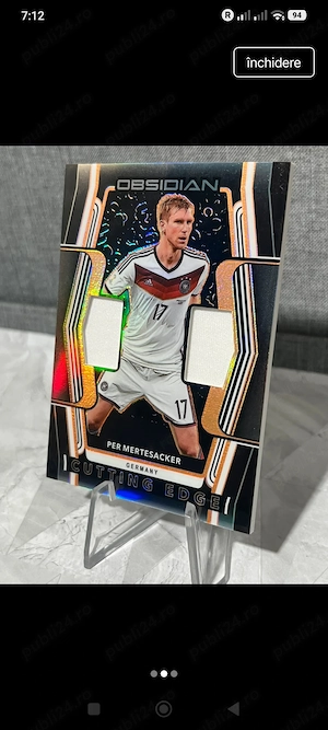 Cartonaș cu Patch Dublu Per Mertesacker - Panini Obsidian Cutting Edge 45 50 - Germania - World Cup