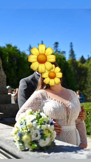 Rochie de Mireasă - Ivory & Nude   Detalii Lucrate Manual