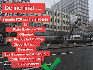 Spații de închiriat Piata Sudului