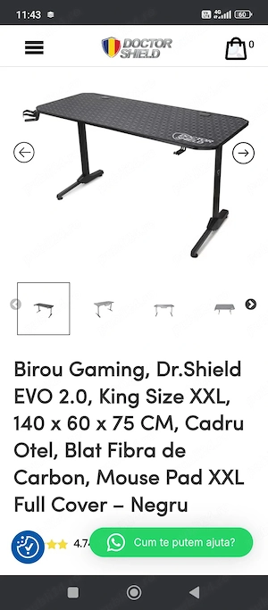 Vand birou gaming nou  doctor shield pret 400 lei negociabil.