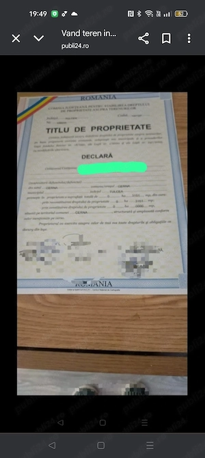 Vând teren intravilan Cerna Tulcea 3124 m - imagine 2