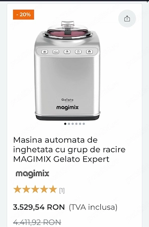 Vand masina inghetata MAGIMIX Gelato Expert