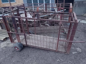 Vând ladă pentru porci mari, realizată din metal rezistent, ideală pentru transport sau ținere tempo - imagine 2