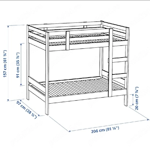 Cadru de pat suprapus Mydal IKEA  - imagine 4
