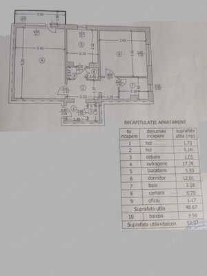 Vand aparatament 2 camere decomandat - imagine 9